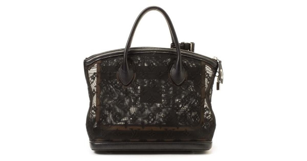 Lyst Louis Vuitton Preowned Limited Edition Black Lace Lockit Lyst Louis Vuitton Preowned Limited Edition Black Lace Lockit Monogram Traparence Bag In