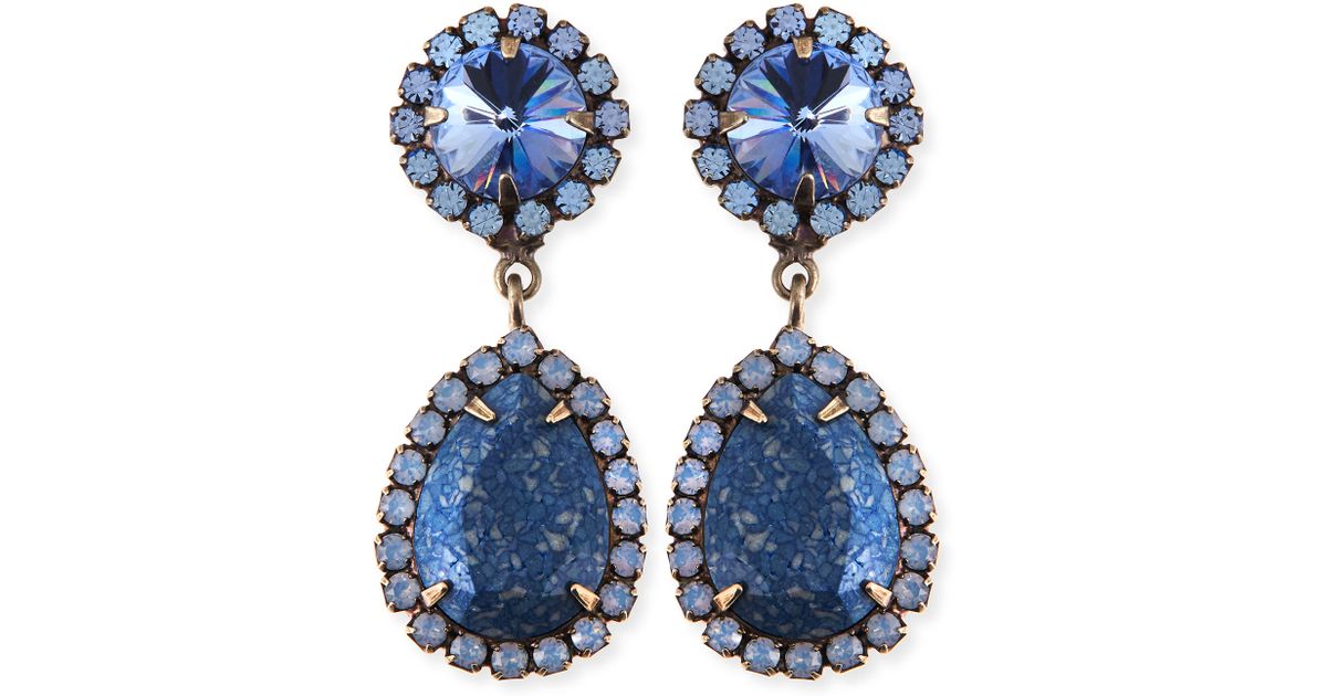 Lyst Dannijo Monaco Light Blue Crystal Statement Earrings In