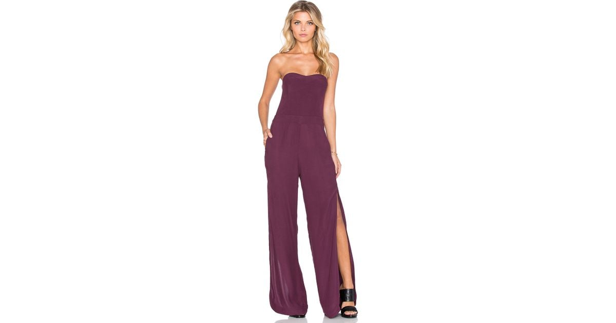 Strapless Side Slit Plain Sleeveless Jumpsuits