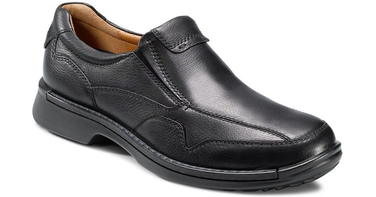 Ecco Fusion Leather Loafers in Black for Men - Lyst