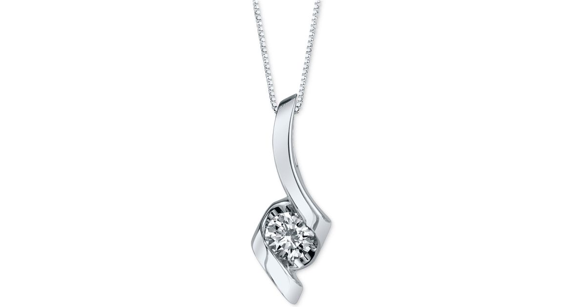 Sirena Diamond Twist Pendant Necklace (1/3 Ct. T.w.) In 14k White Gold