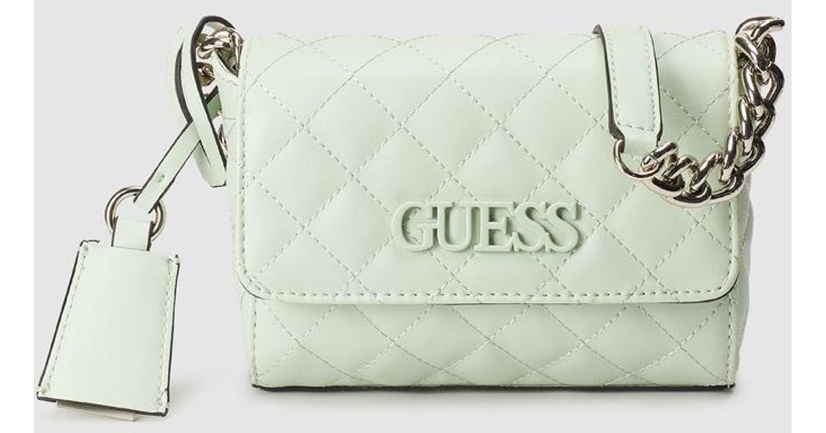 Guess Mini Quilted Green Crossbody Bag With Flap in Green - Lyst