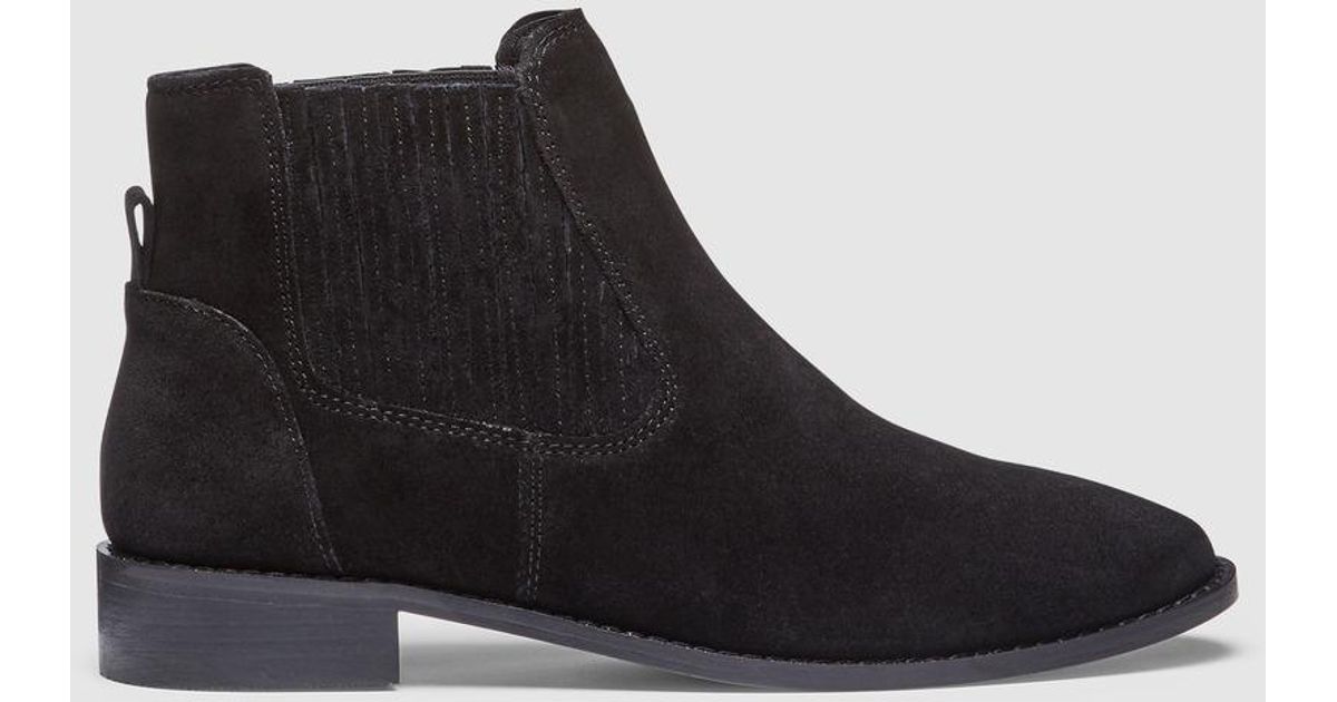 Green Coast Black Suede Ankle Boots - Lyst