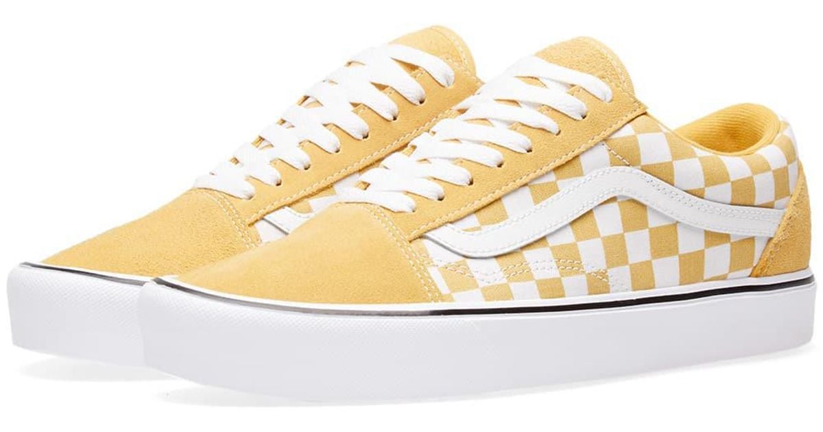 vans old skool yellow checkerboard