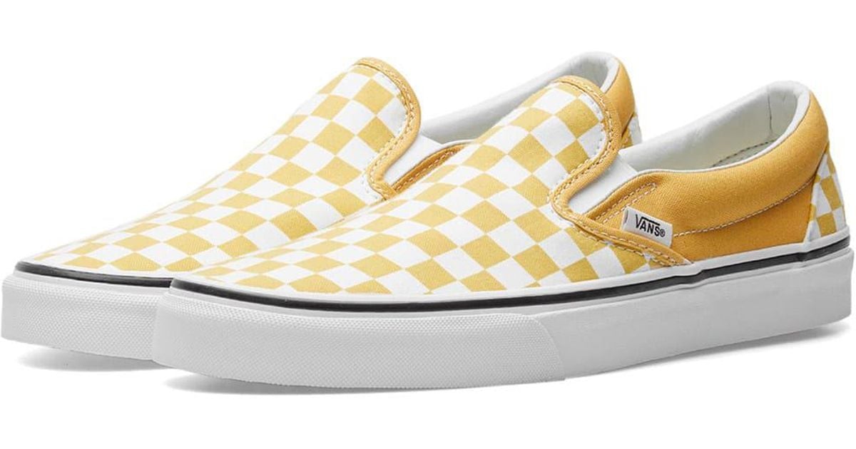 Lyst - Vans Classic Slip On Checkerboard in Yellow for Men