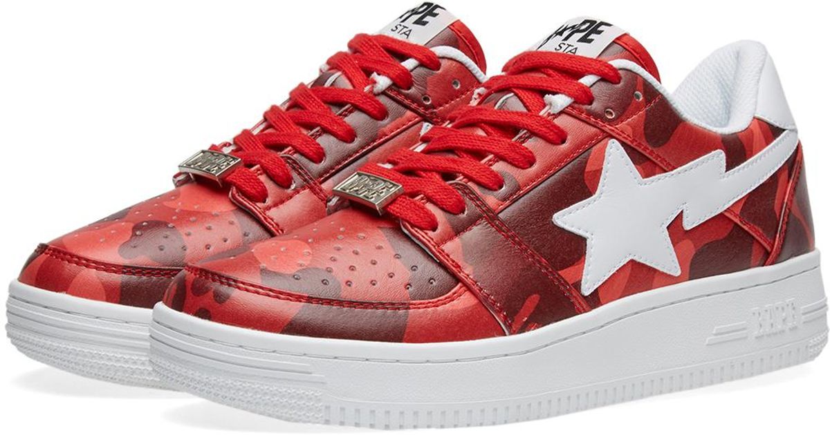 bape shoes red