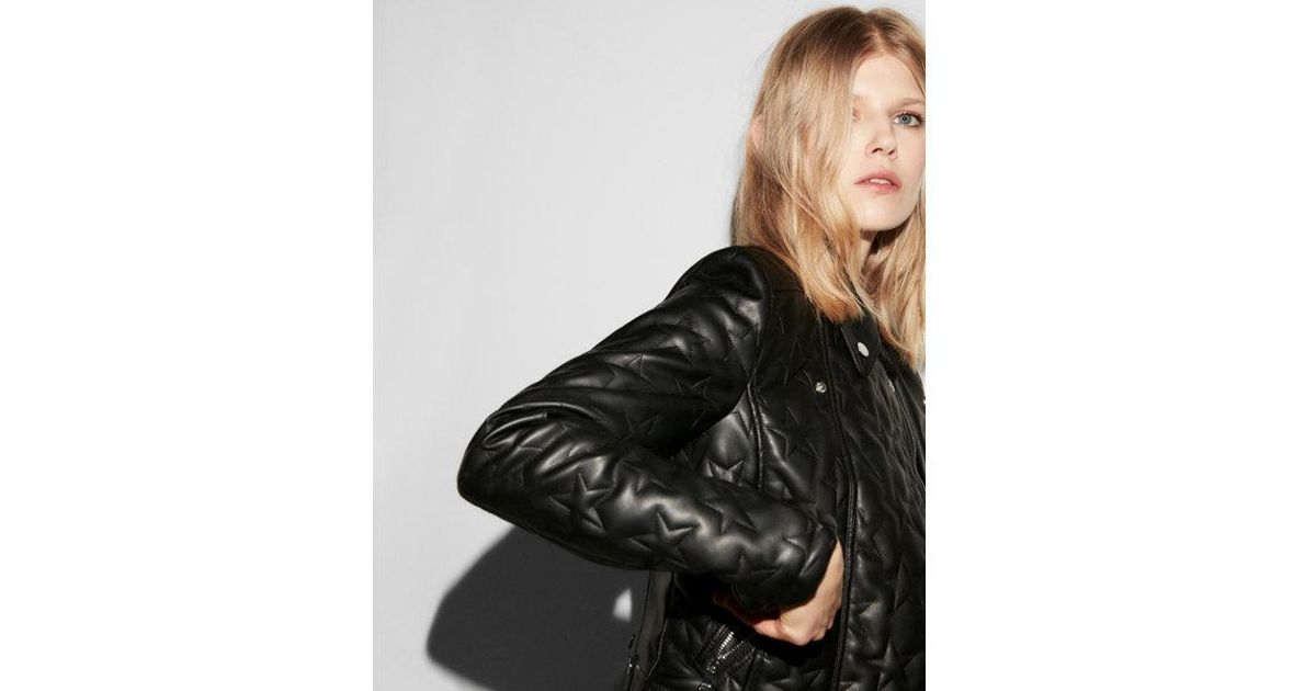 Express Black Star Quilted Faux Leather Jacket Lyst
