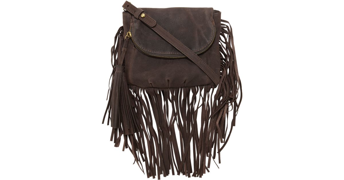 Lyst Cynthia Vincent Autumn Leather Fringe Crossbody Bag In Brown