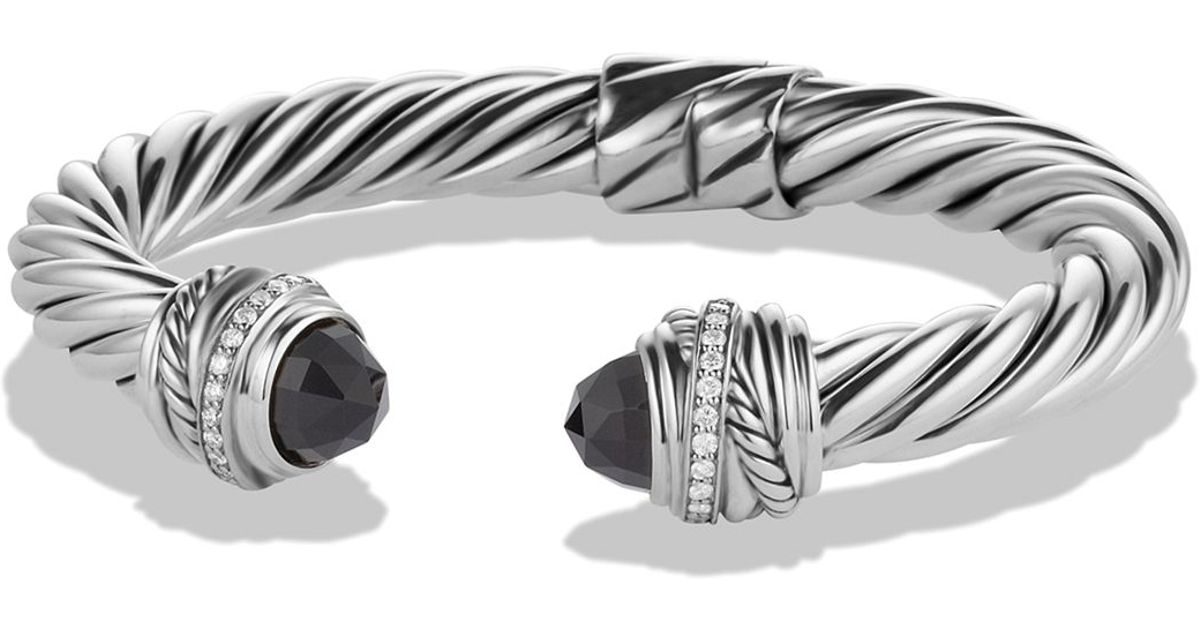 Lyst David Yurman Crossover Bracelet With Black Onyx Diamonds In   David Yurman Silver Crossover Bracelet With Black Onyx Diamonds Product 1 19355606 1 399414399 Normal 