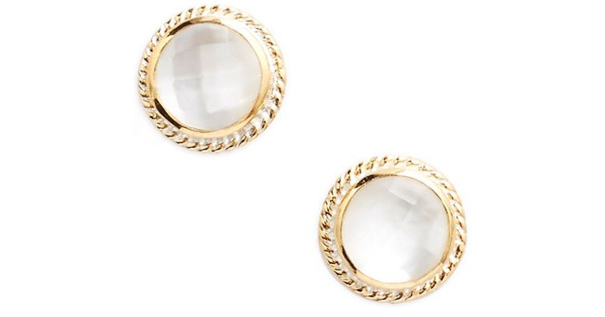 Lyst Anna Beck Stone Stud Earrings Mother Of Pearl In White