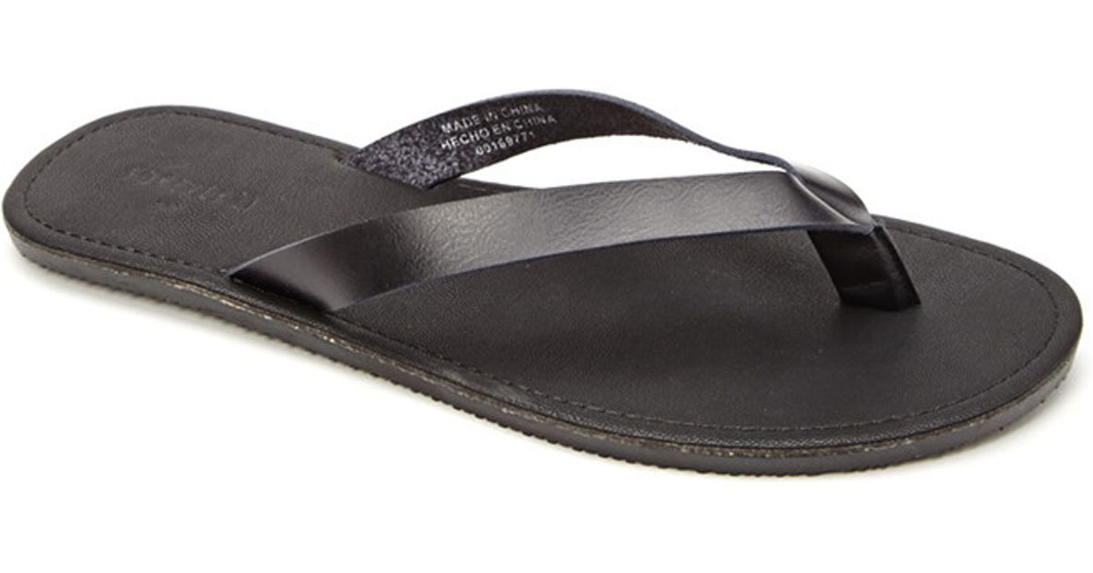 Lyst - Forever 21 Mens Faux Leather Flip Flops in Black for Men