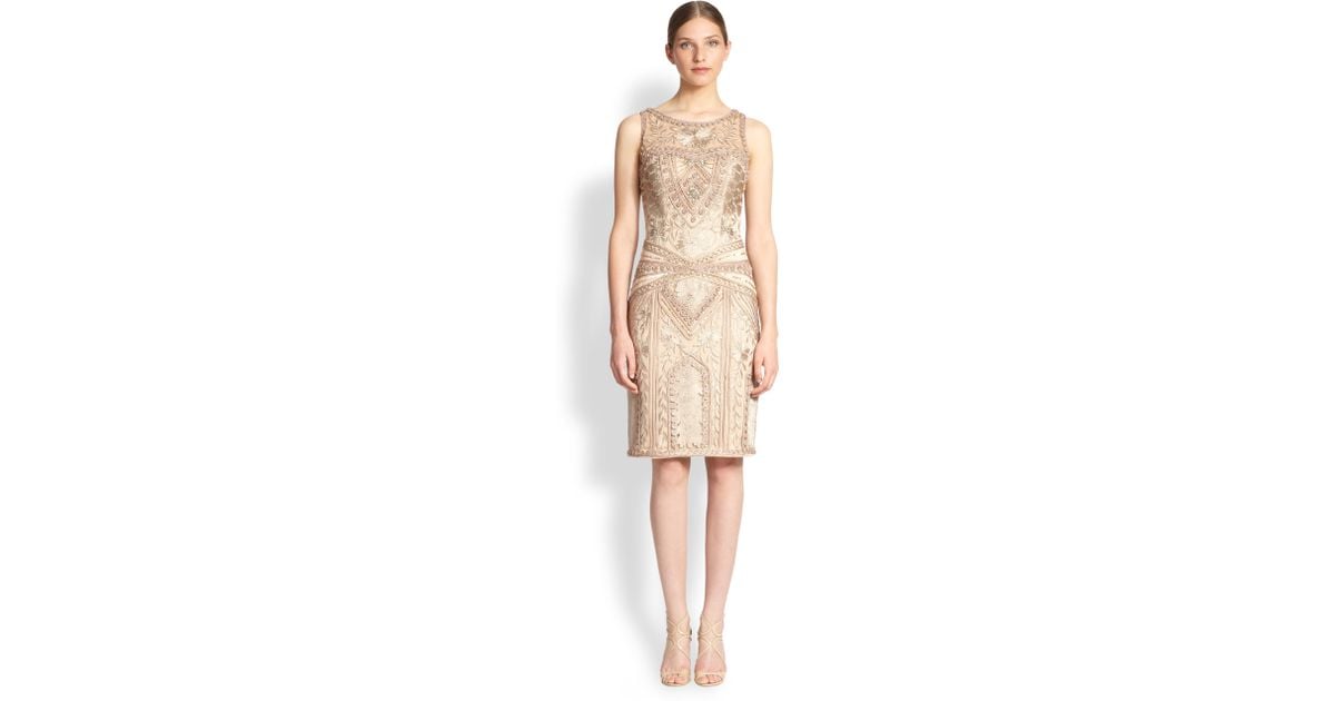 Sue Wong Beaded Embroidered Cocktail Dress
