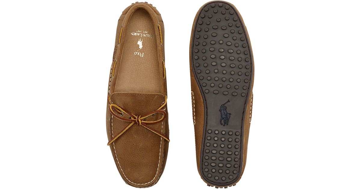 Polo ralph lauren Wydnings Leather Moccasins in Brown for Men (tan) | Lyst