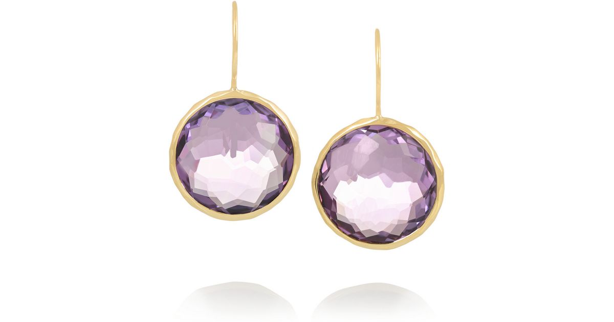 Lyst Ippolita Lollipop 18 Karat Gold Amethyst Earrings In Purple