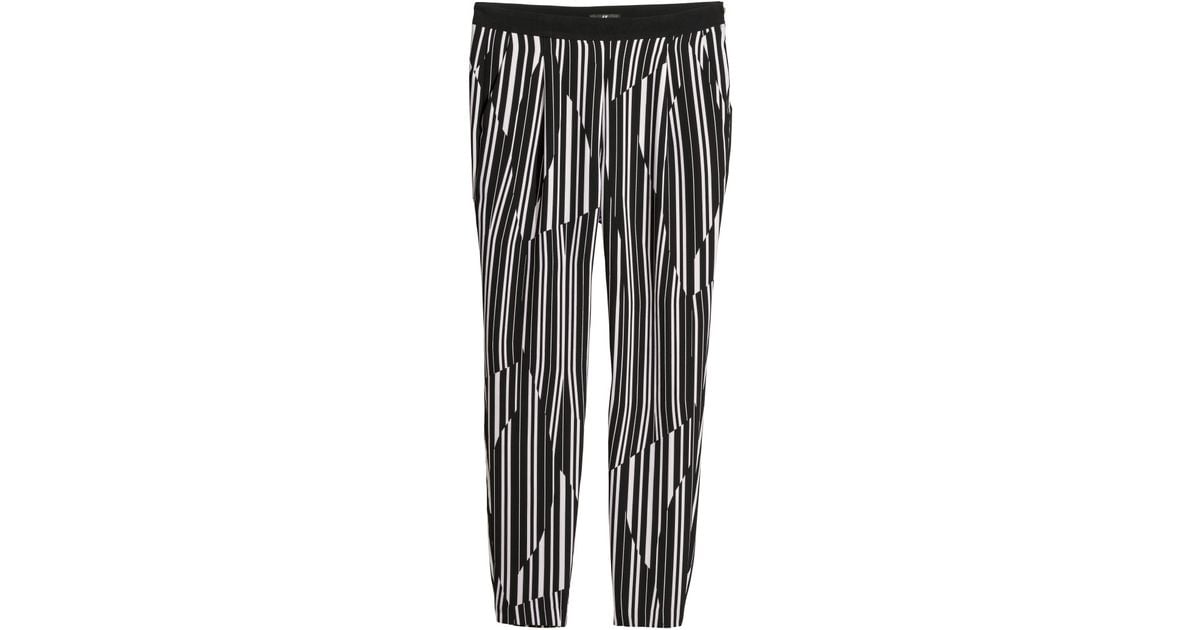 H&m Loose Fit Trousers in Black Lyst