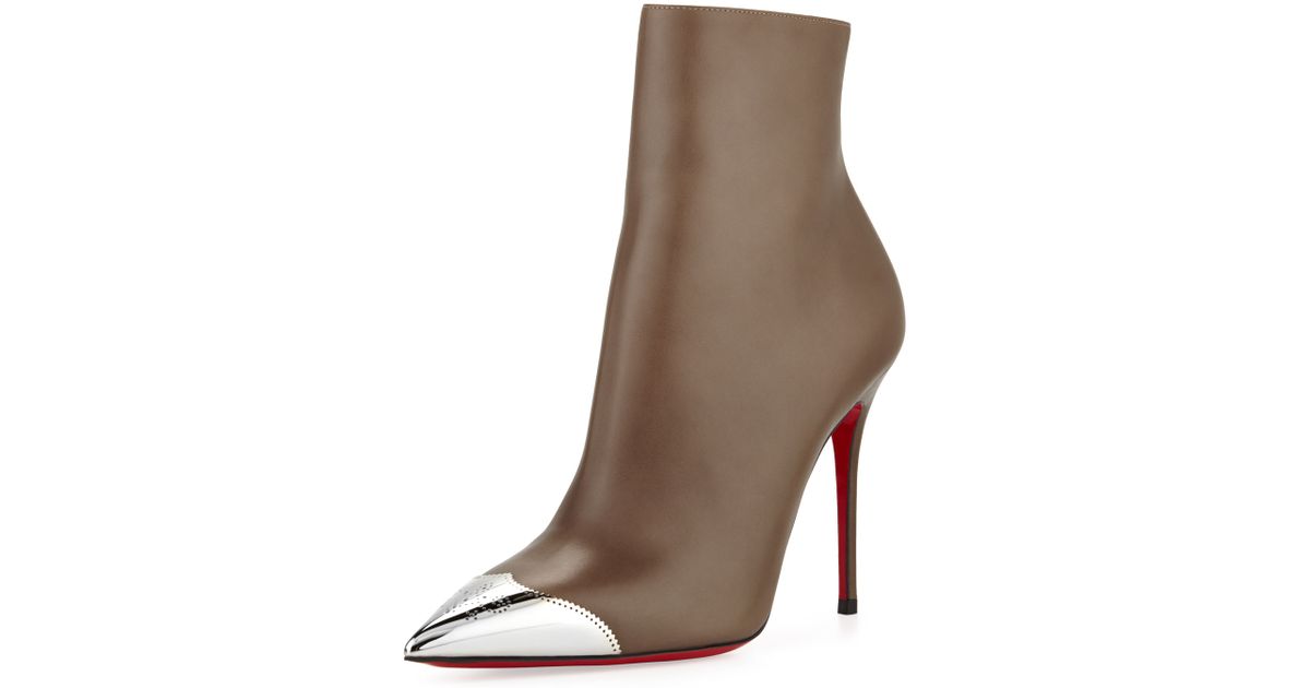 replica louboutin men shoes - Christian louboutin Calamijane Red Sole Ankle Boot with Metallic ...