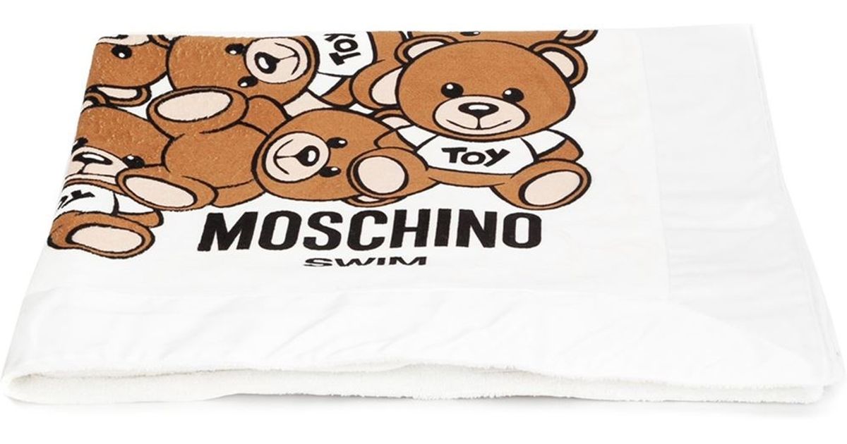 Lyst - Moschino Bear Print Beach Towel in Brown