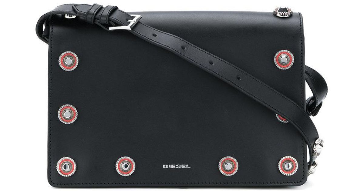 diesel logo plaque crossbody bag