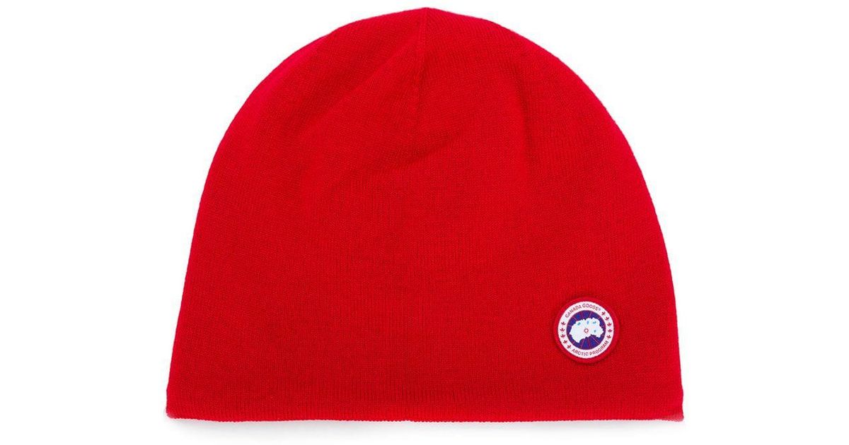 Canada Goose Goose Wool Hat With Logo in Red for Men Save 7 Lyst