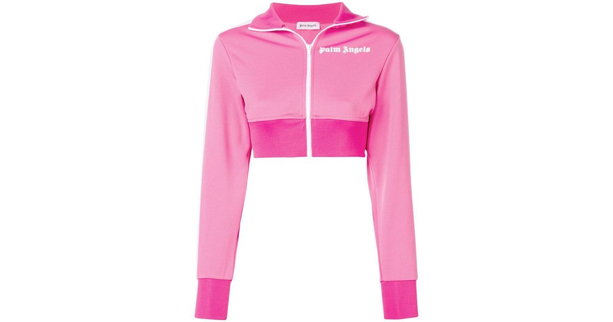 Lyst - Palm Angels Cropped Track Jacket in Pink - Save 8%