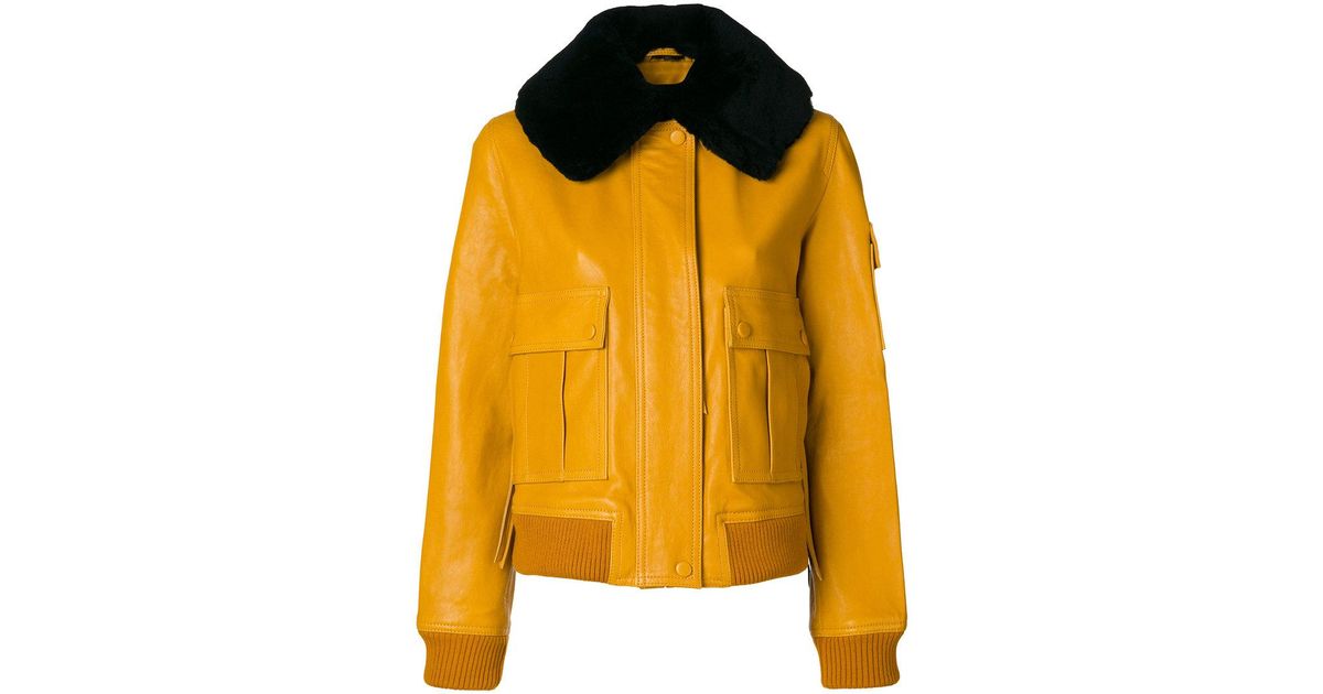 Lyst Victoria Beckham Fur Collar Jacket