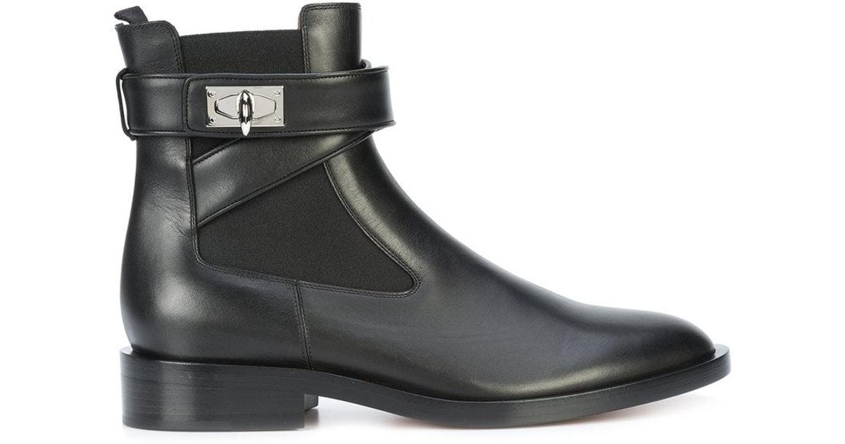 Lyst - Givenchy Shark Lock Ankle Boots in Black