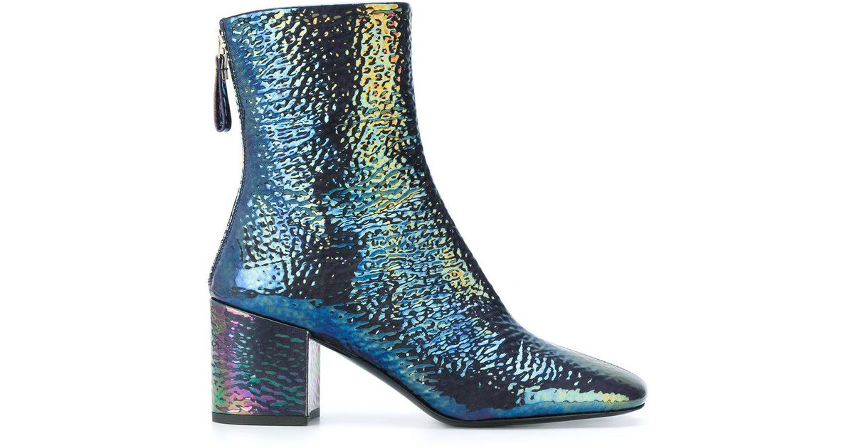 iridescent thigh high boots