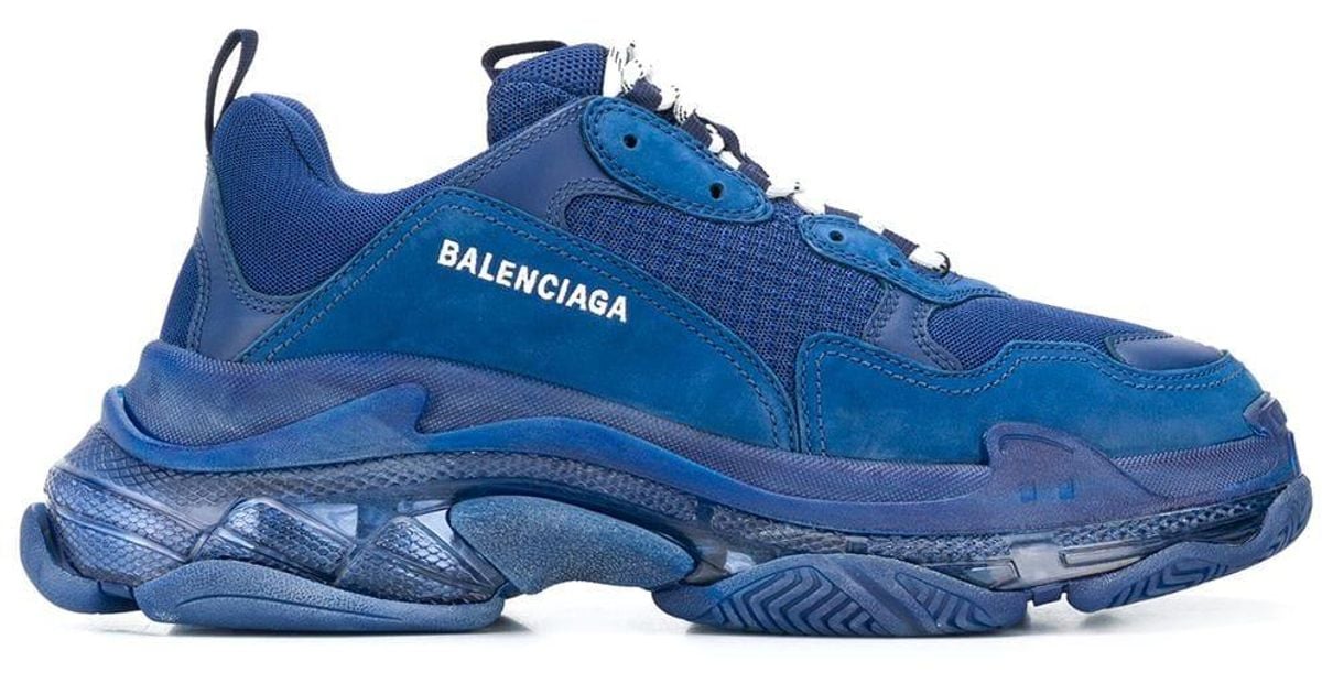 Balenciaga Triple S Clear Sole Sneakers in Blue for Men Lyst