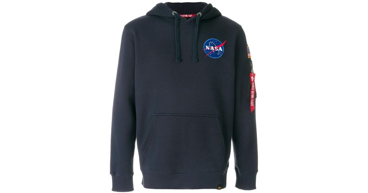 alpha industries nasa hoodie grey