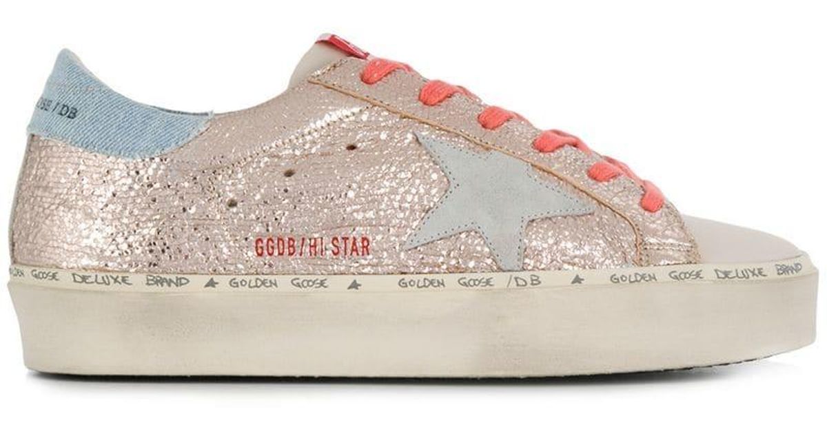 Golden Goose Deluxe Brand Hi-star Metallic Sneakers in Pink - Lyst