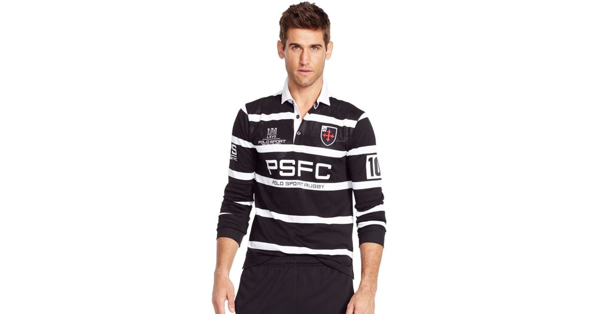 Lyst Polo Ralph Lauren Long Sleeved Striped Rugby Shirt In Black Lyst Polo Ralph Lauren Long Sleeved Striped Rugby Shirt In Black For Men