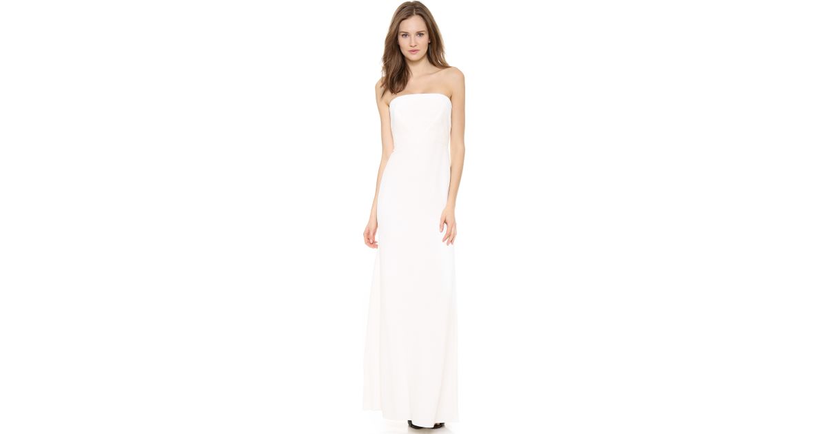 calvin klein strapless foldover gown