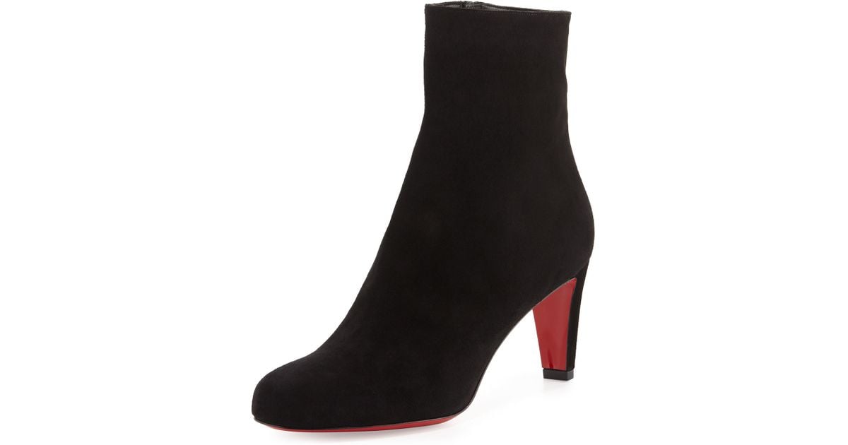 christian louboutin top 70 suede red sole ankle boot black christian louboutin top 70 suede red sole ankle boot black