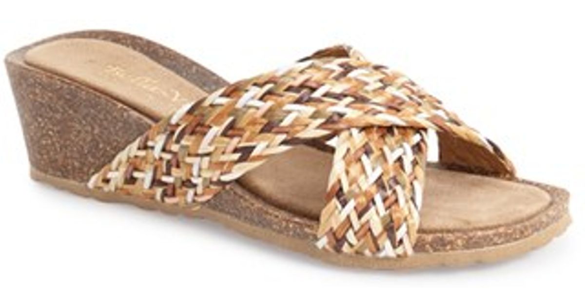 bella vita pavia wedge sandal in brown lyst bella vita pavia wedge sandal in brown lyst