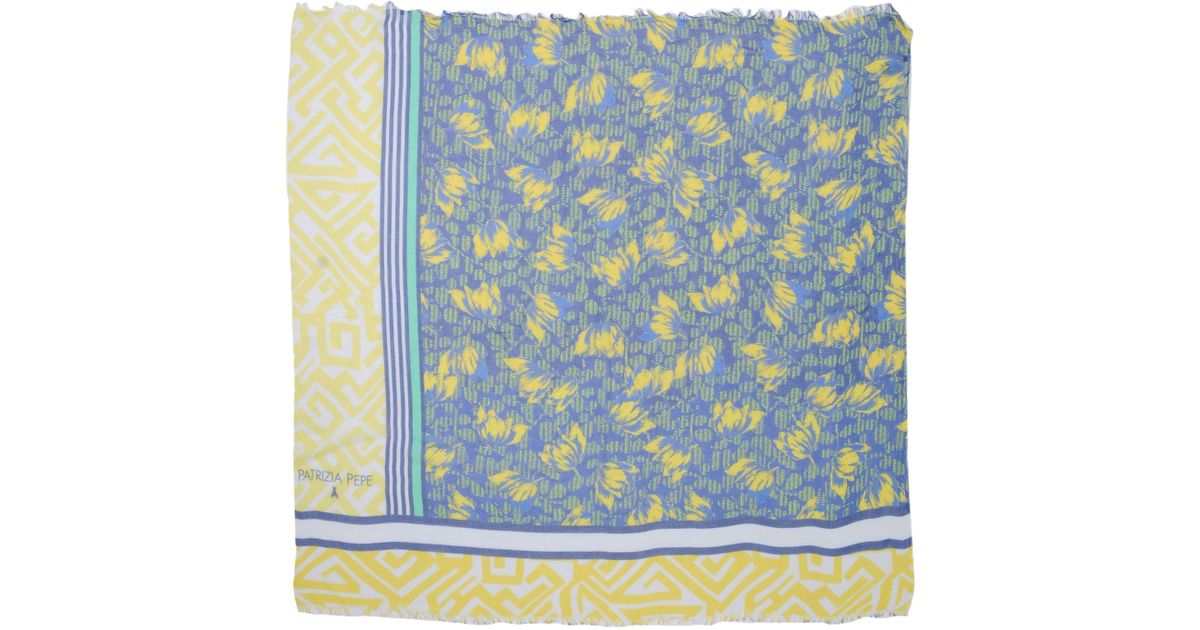 patrizia pepe square scarf in yellow lyst patrizia pepe square scarf in yellow lyst