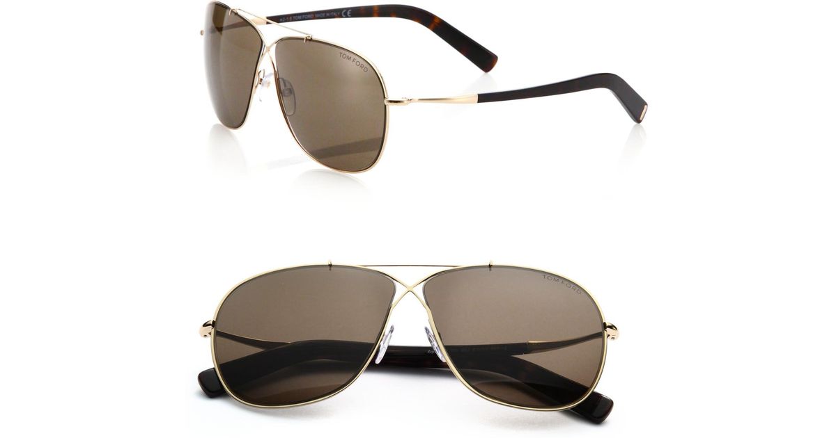 Tom Ford April Criss Cross 61mm Aviator Sunglasses In Metallic For Men Lyst 