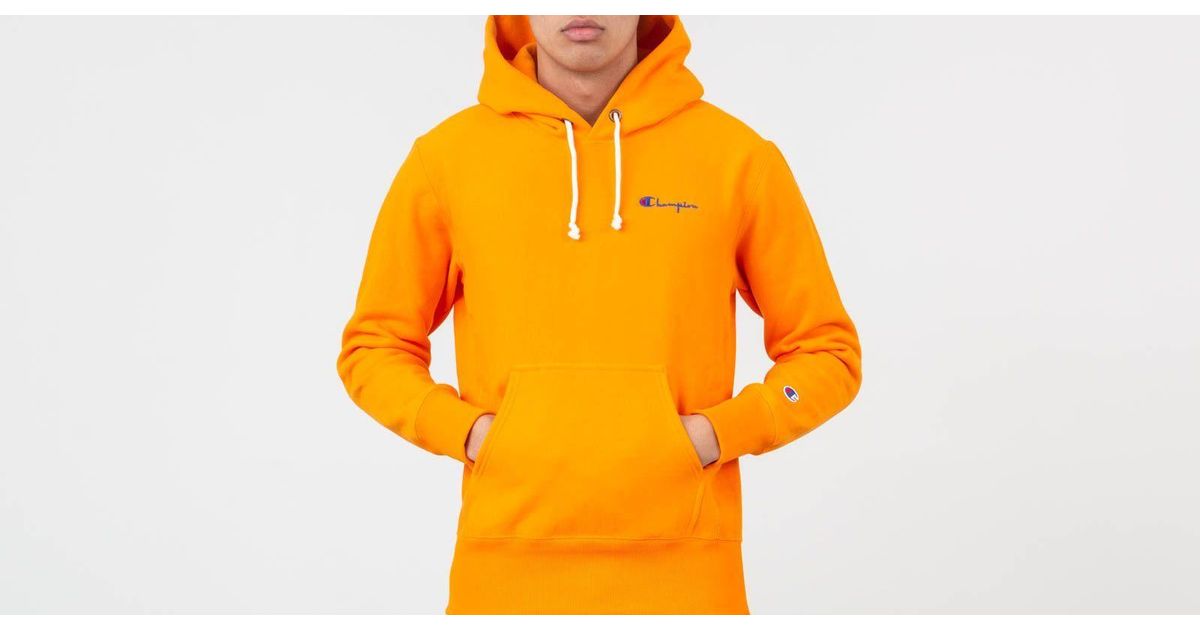 Champion Hoodie Orange for Men - Lyst