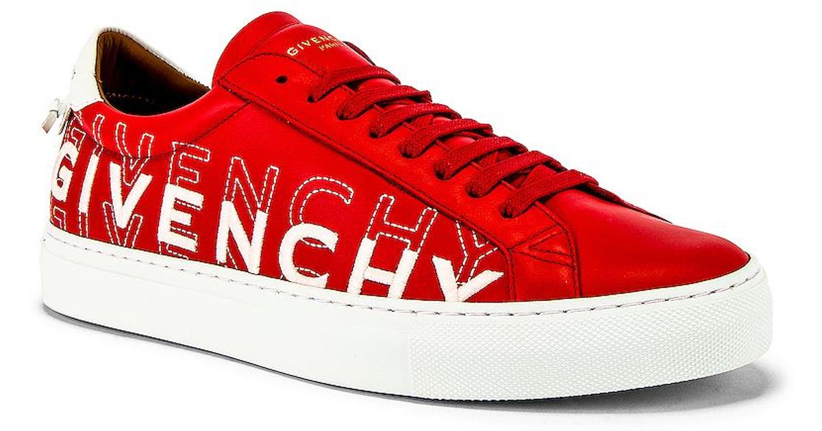 givenchy red high top sneakers
