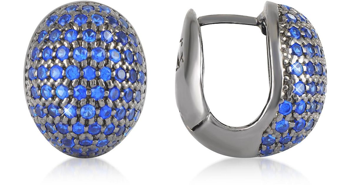 Lyst Azhar Blue Cubic Zirconia Earrings In