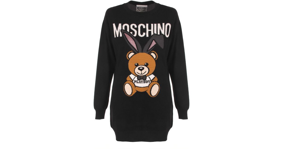 Lyst Moschino Teddy Bear Sweater Dress Black In