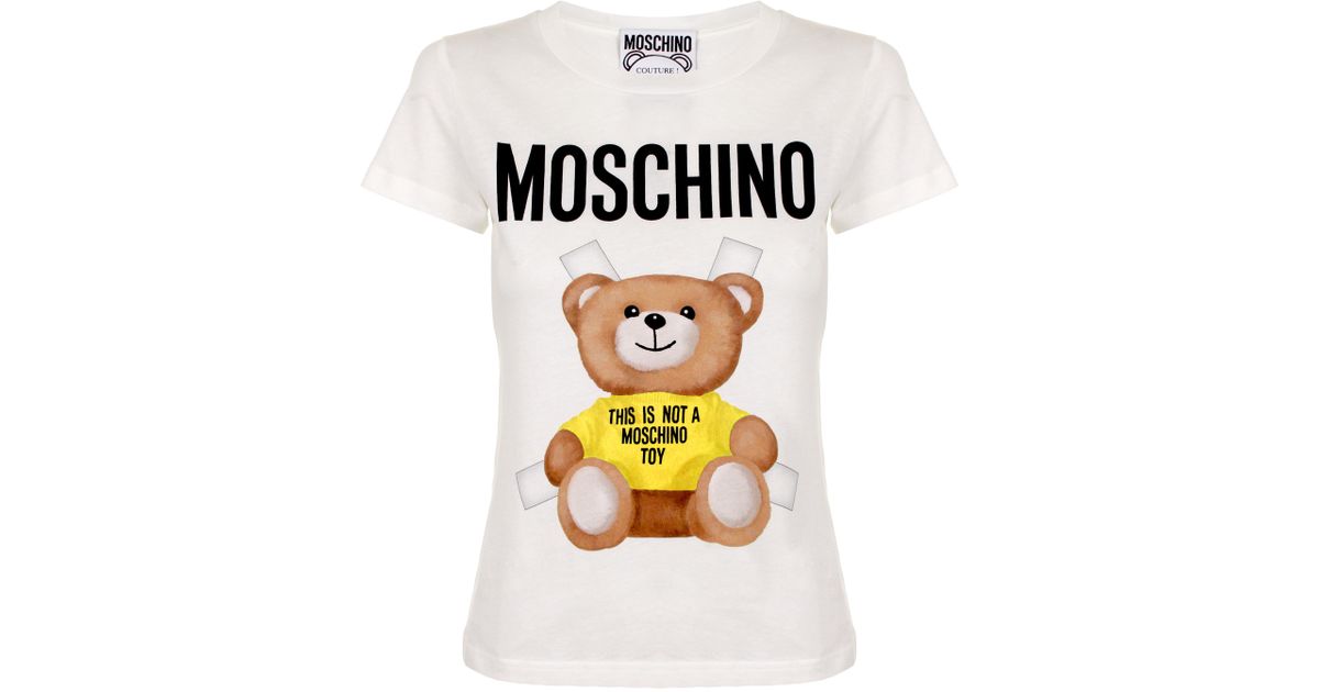 Moschino This Is Not A Toy Bear T-shirt White/yellow in Yellow - Save 5 ...