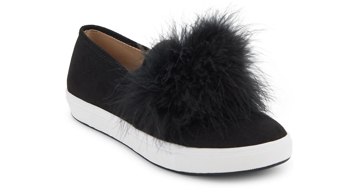 Lyst - Steve Madden Emily Pom Pom Sneakers in Black