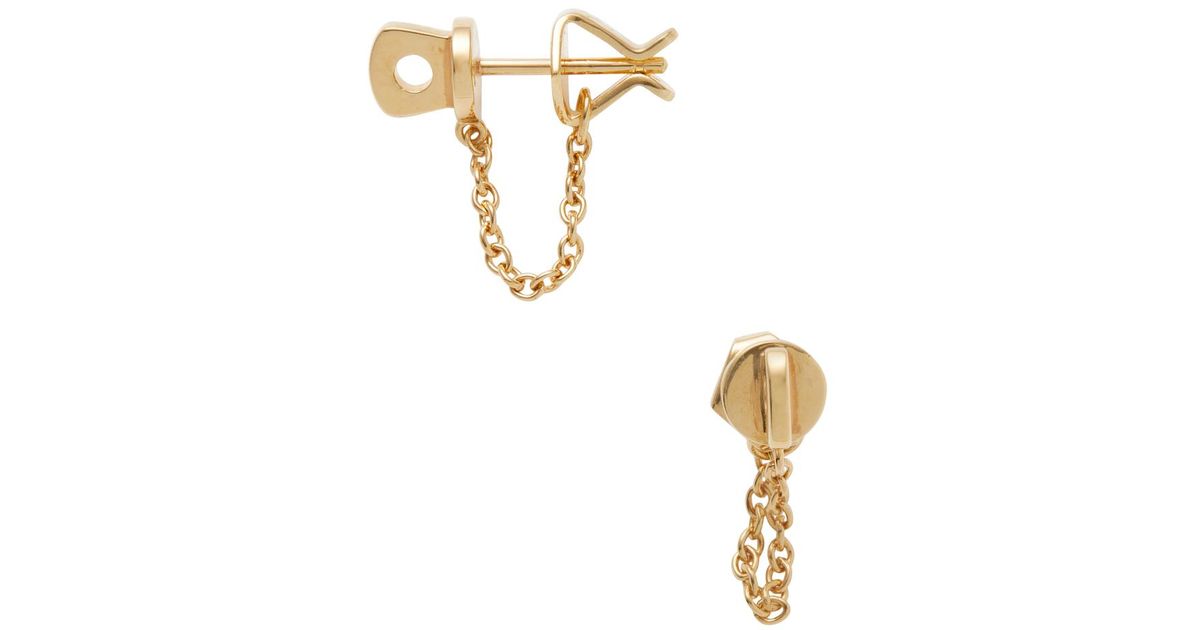 Lyst Miansai Bar Chain Stud Earrings In Metallic