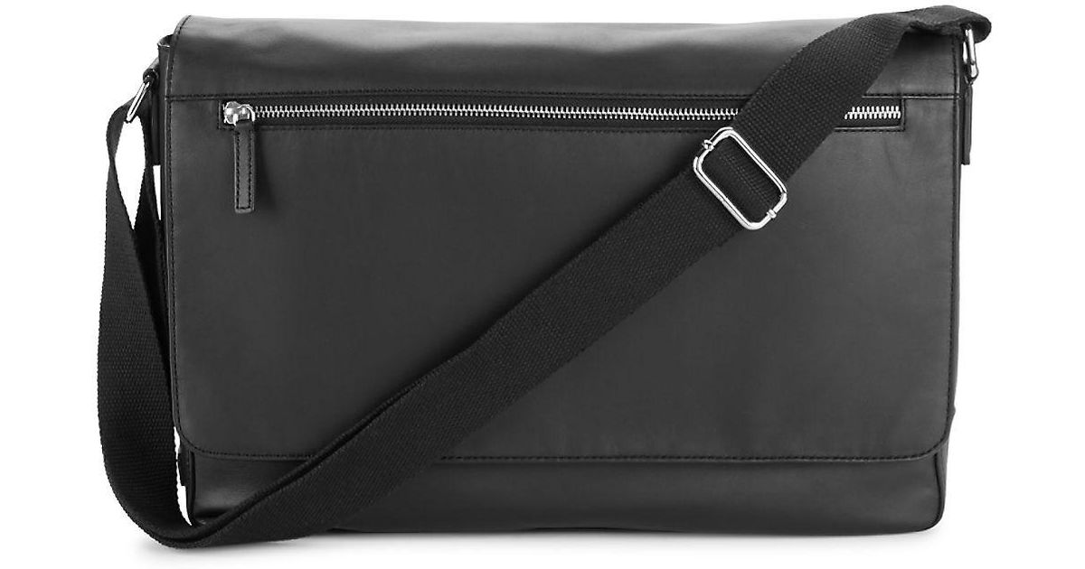 Lyst Cole Haan Java Leather Messenger Bag In Black For Men