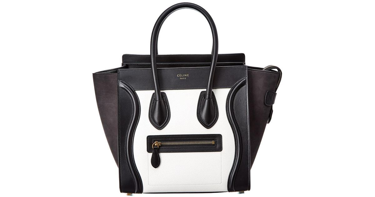 Céline Micro Luggage Leather Tote In Black Lyst
