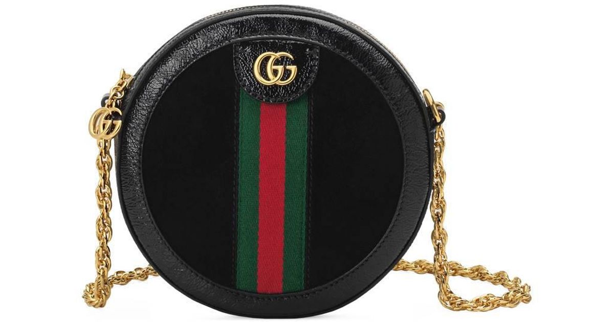 Lyst Gucci Ophidia Mini Round Shoulder Bag In Black