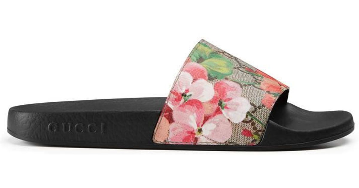Lyst - Gucci Gg Blooms Supreme Slide Sandal