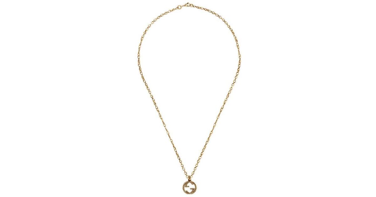 Gucci Yellow Gold Necklace With Interlocking G in Metallic for Men - Lyst