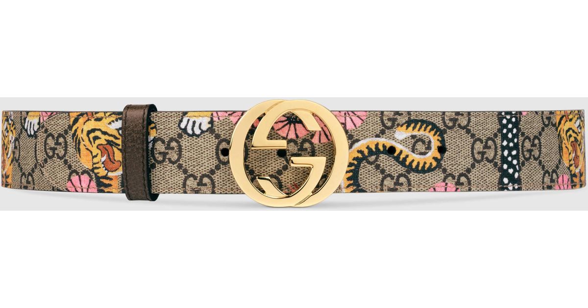 tiger print gg supreme belt
