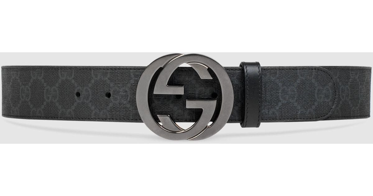 Gucci Gg Supreme Belt With G Buckle in Black for Men | Lyst